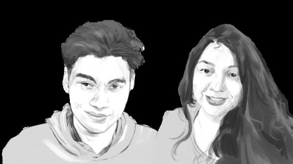 Mehnaz Tabassum Khaleel (R) and Armaan Shams Khaleel (L). Illustration: TBS
