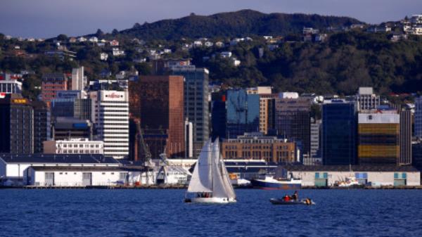 A sailing boat can be seen in front of the central business district (CBD) of Wellington in New Zealand, July 2, 2017. REUTERS/David Gray/Files