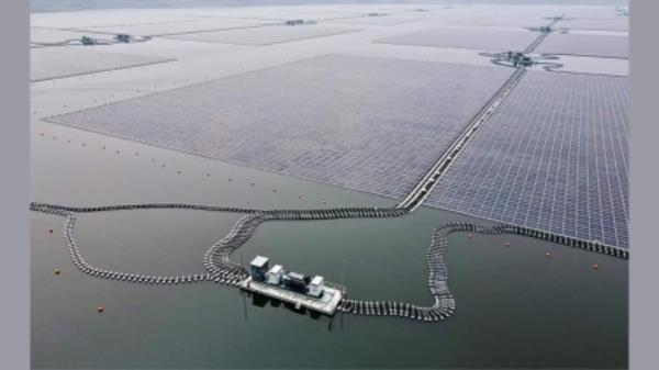 The Cirata floating solar farm, which is expected to generate enough electricity to power 50,000 households, is boasted to be the third biggest in the world. Photo AFP
