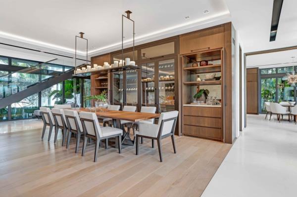 Interior of a dining area. 